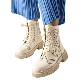 Prolamované boty Corpus béžové béžový