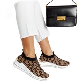 Černohnědé boty Slip On Tartano černý