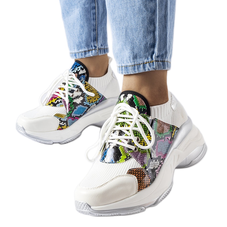 Bílé tenisky se zvířecím akcentem od Filiberto bílý