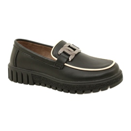 Stylová kožená dámská obuv Filippo DP4728/23 BK, černá černý