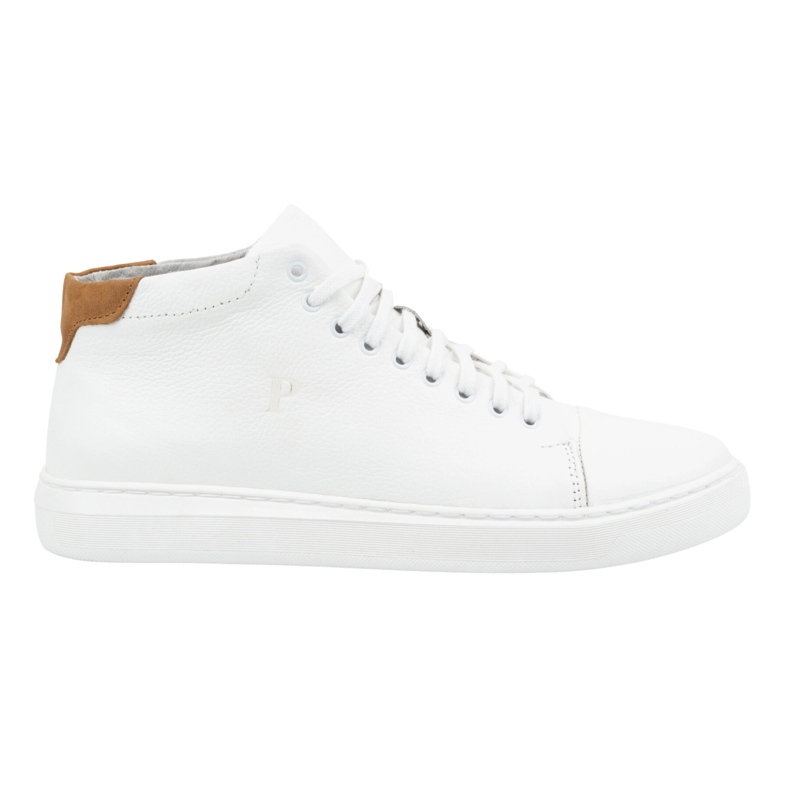 Polbut Pánské kožené boty 2110sw bílá s hnědou bílý