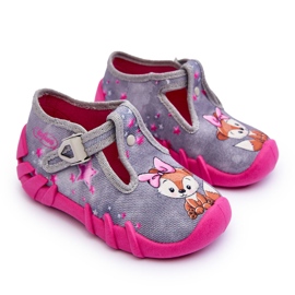 BEFADO S.A. Boty Befado Squirrels Slippers 110P467 šedé a růžové růžový