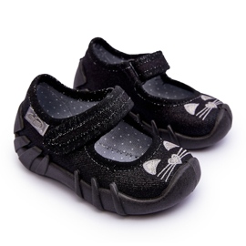 BEFADO S.A. Befado Shiny Cat Ballerina Pantofle 109P234 Black černý