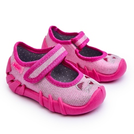 BEFADO S.A. Befado Shiny Cat Ballerina Pantofle 109P235 růžové černý