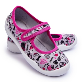 BEFADO S.A. Befado dětské balerínové pantofle 114X521 Šedá a Růžová růžový