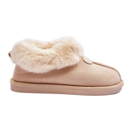 FB3 Dámské pantofle s kožíškem, světle béžová Lanoze béžový FB3 Dámské pantofle s kožíškem, světle béžová Lanoze béžový