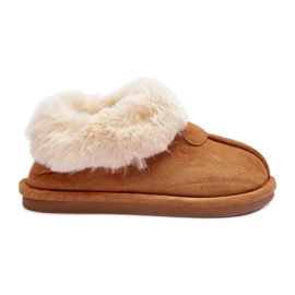 FB3 Dámské pantofle s kožíškem, hnědé Lanoze hnědý