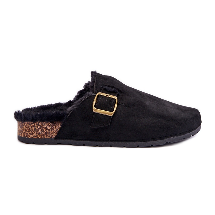 FB2 Dámské semišové žabky s kožešinou černá haidamia FB2 Dámské semišové žabky s kožešinou černá haidamia