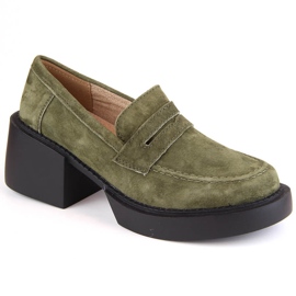 Zelené semišové dámské boty Filippo DP4685 zelený