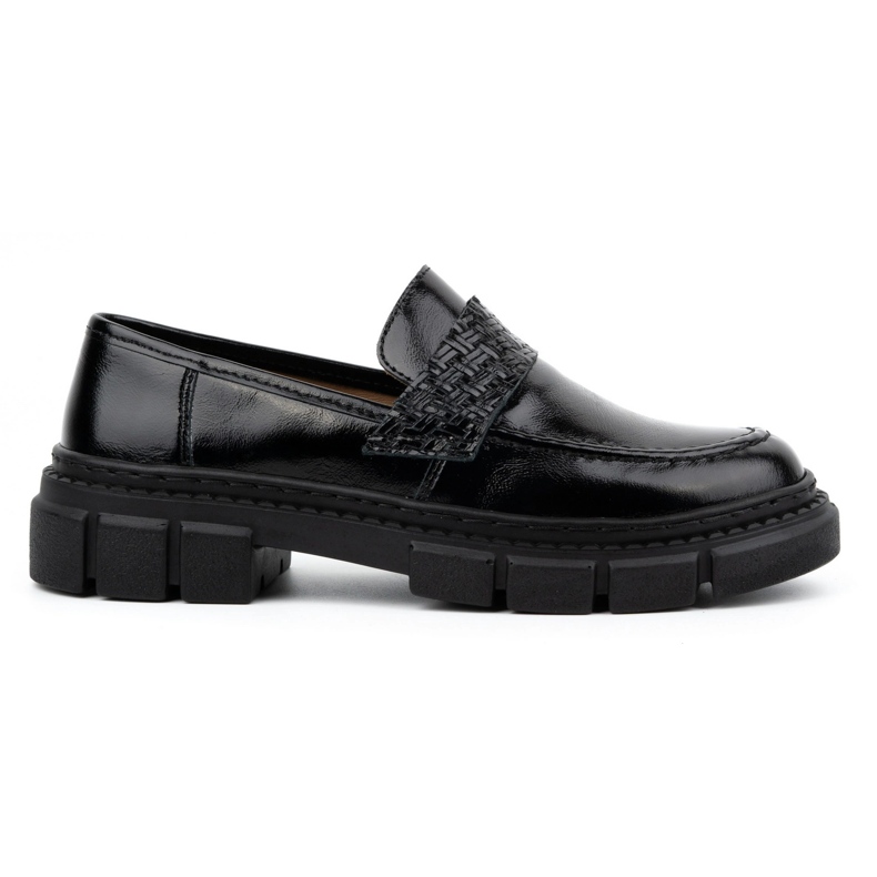 WASAK Dámské kožené slip-on boty 0706, černé, se silnou podrážkou černá
