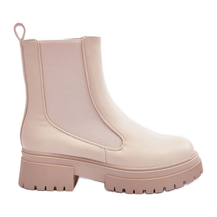 Klasické kožené Chelsea Boots Beige Isminna béžový