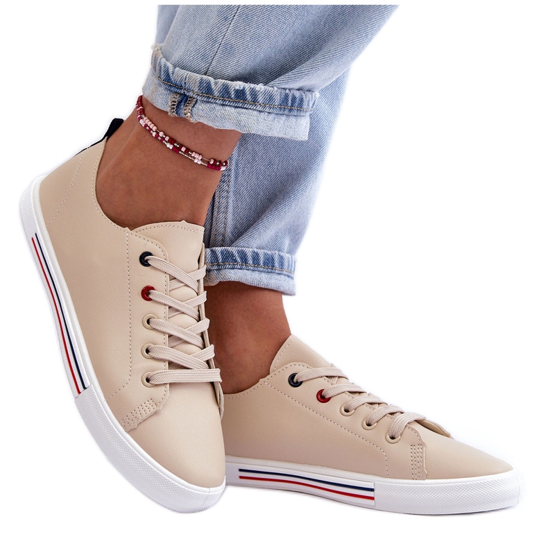 PE1 Dámská kožená sportovní obuv béžová Mosaia béžový