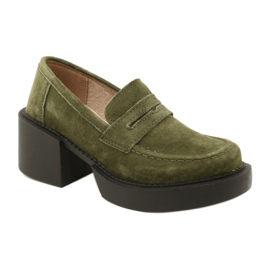 Módní semišové mokasíny Filippo DP4685/23 KH zelené zelený