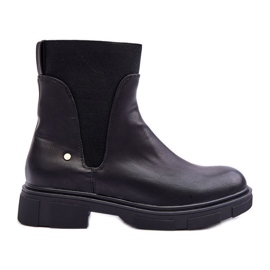 PG1 Dámské kožené Chelsea Boots Black Tannaz černý