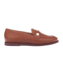 Marco Shoes Kožené mokasíny a mokasíny hnědý