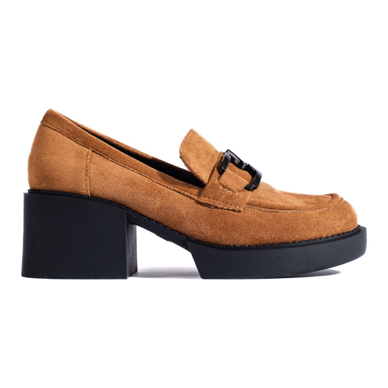 Dámské velbloudí semišové boty na vysokém podpatku Shelovet hnědý