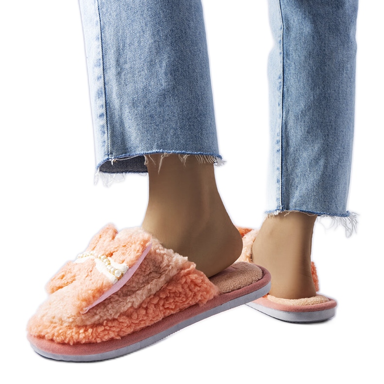 Oranžové pantofle s mašlí oranžový