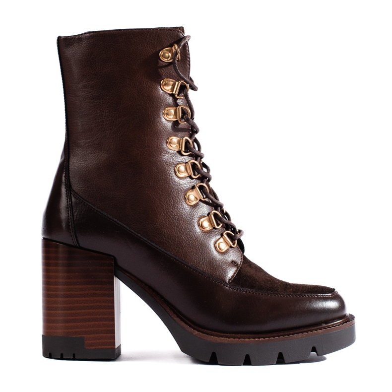 Šněrovací hnědé kotníkové boty Vinceza hnědý