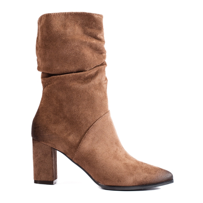 Semišové béžové elegantní kotníkové boty značky Vinceza béžový