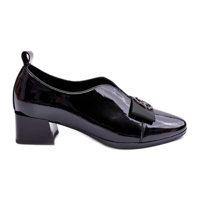 Vinceza Lakované boty na podpatku se zdobením, černá Elosa