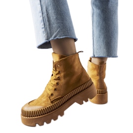 Inna Hnědé vysoké eko-semišové tenisky Aida hnědý