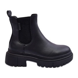 Kožené boty zateplené Chelsea Boots Big Star MM274619 Black černý