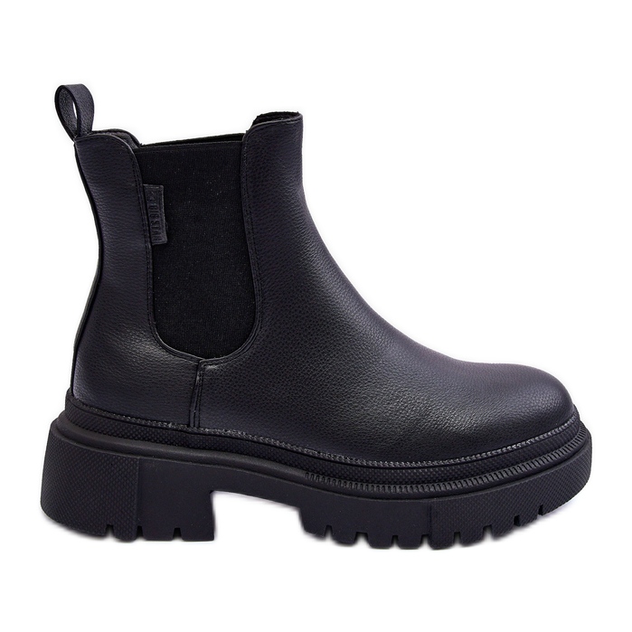 Kožené boty zateplené Chelsea Boots Big Star MM274619 Black černá