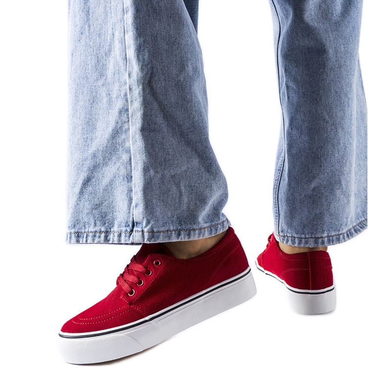 Červené Abboud eko-semišové tenisky