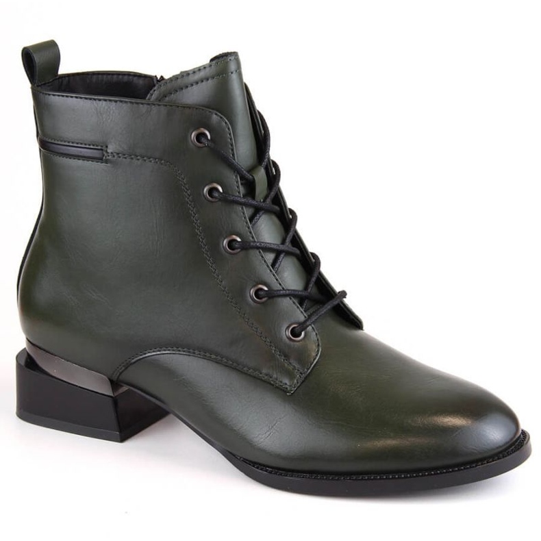 Vinceza W JAN253A zateplené kotníkové boty na podpatku, zelené zelená Vinceza W JAN253A zateplené kotníkové boty na podpatku, zelené zelená