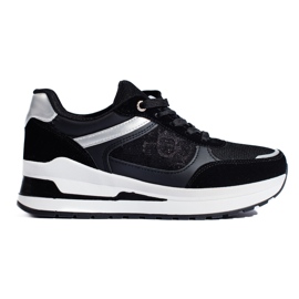 Černé dámské tenisky s bílou vsadkou Shelovet černá