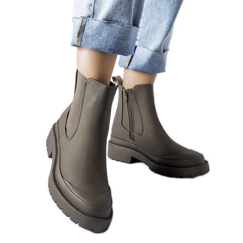 Zelené dámské kozačky Detis zelená