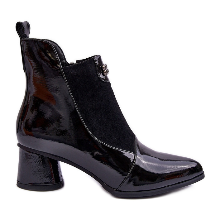 Kožené kozačky na vysokém podpatku S.Barski MR870-96 Black černá