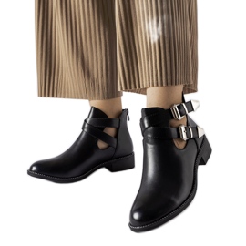 Ideal Shoes Černé otevřené kotníkové boty Y8157 Black černý