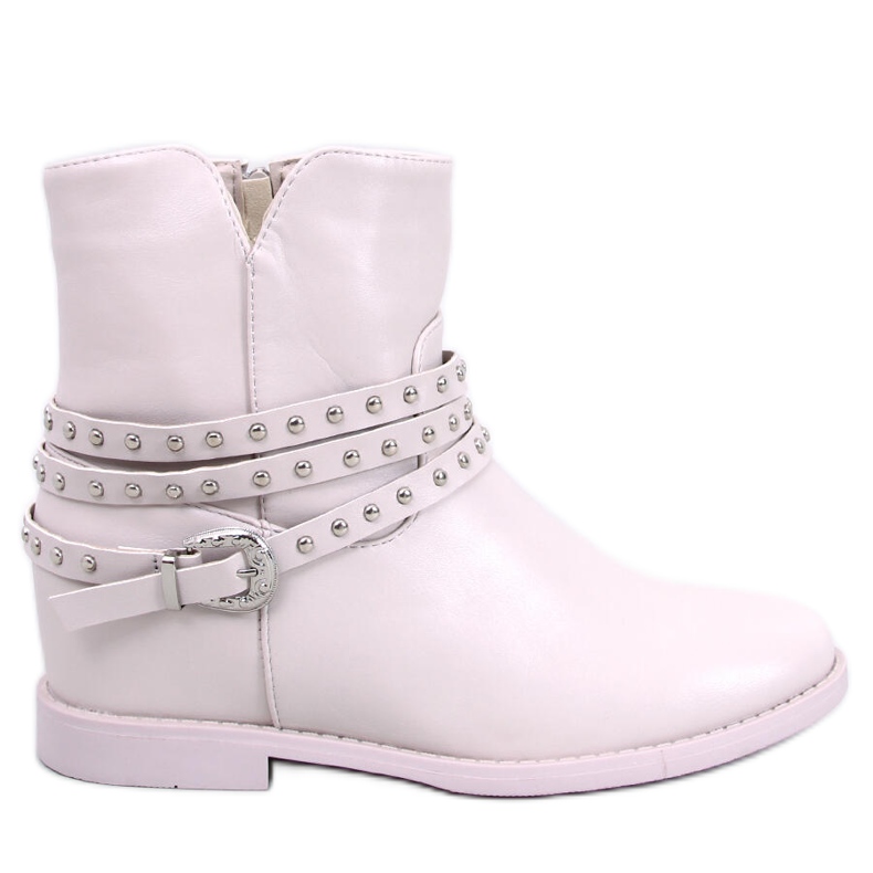 Stovall Béžové kotníkové boty na klínku béžový