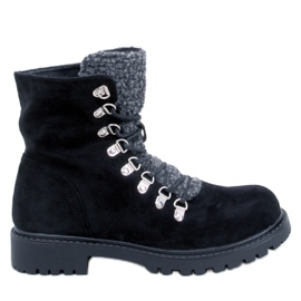 Leggs Černé šněrovací kozačky černý