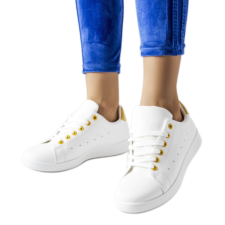 Bílé tenisky Bushnell se žlutými akcenty bílý