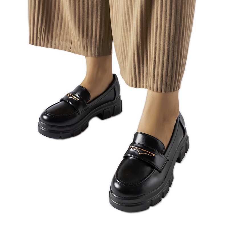 Fuori černé mokasíny s viditelným běhounem černá