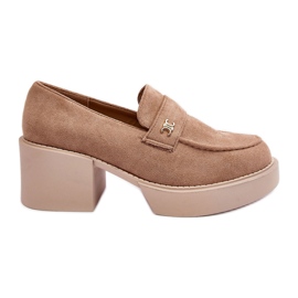 Dámské semišové boty na vysokém podpatku, béžová Afnira béžový