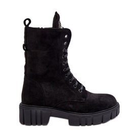 Semišové pracovní kotníkové boty s bižuterním zdobením, černý Marx černá Semišové pracovní kotníkové boty s bižuterním zdobením, černý Marx černá