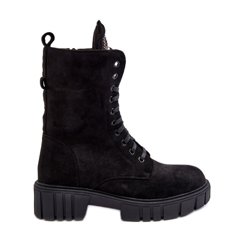 Semišové pracovní kotníkové boty s bižuterním zdobením, černý Marx černá Semišové pracovní kotníkové boty s bižuterním zdobením, černý Marx černá