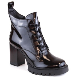 D&amp;A S.Barski Premium Collection W OLI234B zateplené kotníkové boty, černé černý