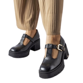 Inna Černé kožené boty Karino černý