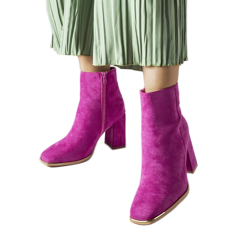 Růžové kotníkové boty Cheney na vysokém podpatku růžový Růžové kotníkové boty Cheney na vysokém podpatku růžový