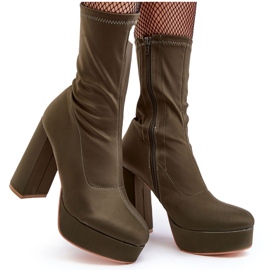 PH2 Zelené kotníkové boty Peculia na vysokém podpatku se zipem zelená PH2 Zelené kotníkové boty Peculia na vysokém podpatku se zipem zelená
