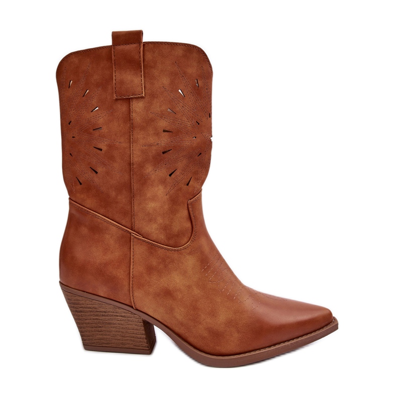 PH2 Kovbojské boty Camel Ursuline na nízkém podpatku hnědý