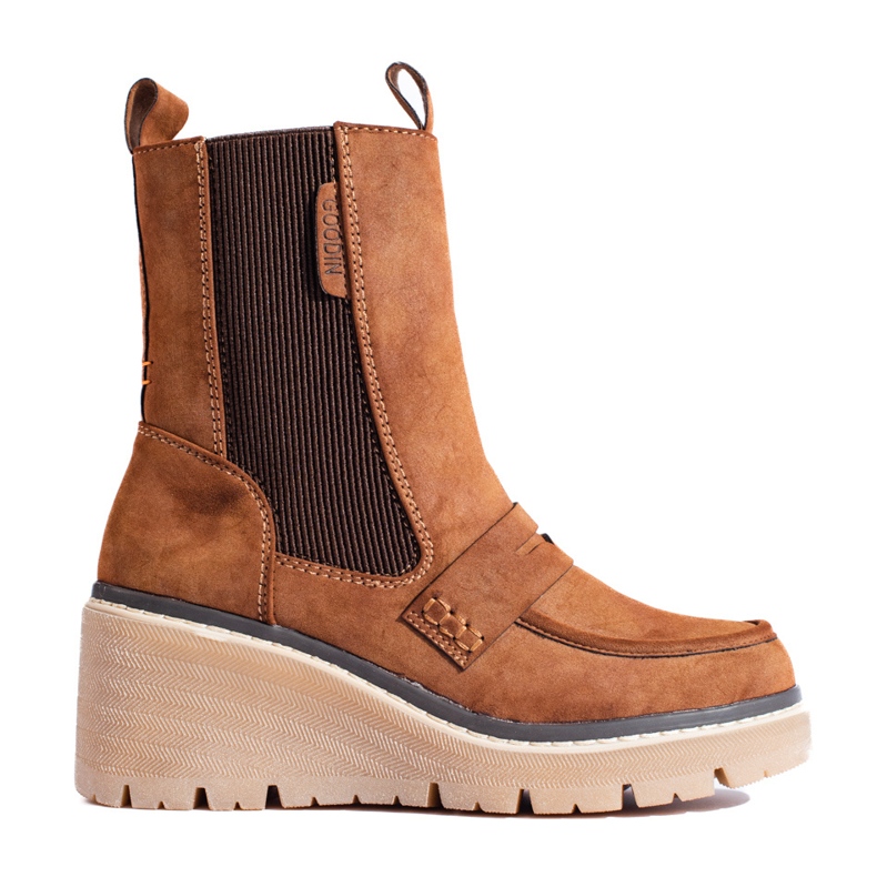 Hnědé semišové kotníkové boty Shelovet hnědý