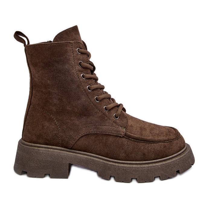 PS1 Semišové zateplené kotníkové boty Trapper na plochém podpatku, tmavě zelené Zikey zelená PS1 Semišové zateplené kotníkové boty Trapper na plochém podpatku, tmavě zelené Zikey zelená