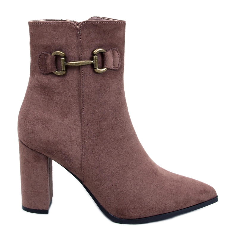 Semišové kotníkové boty Mahoni Khaki hnědý