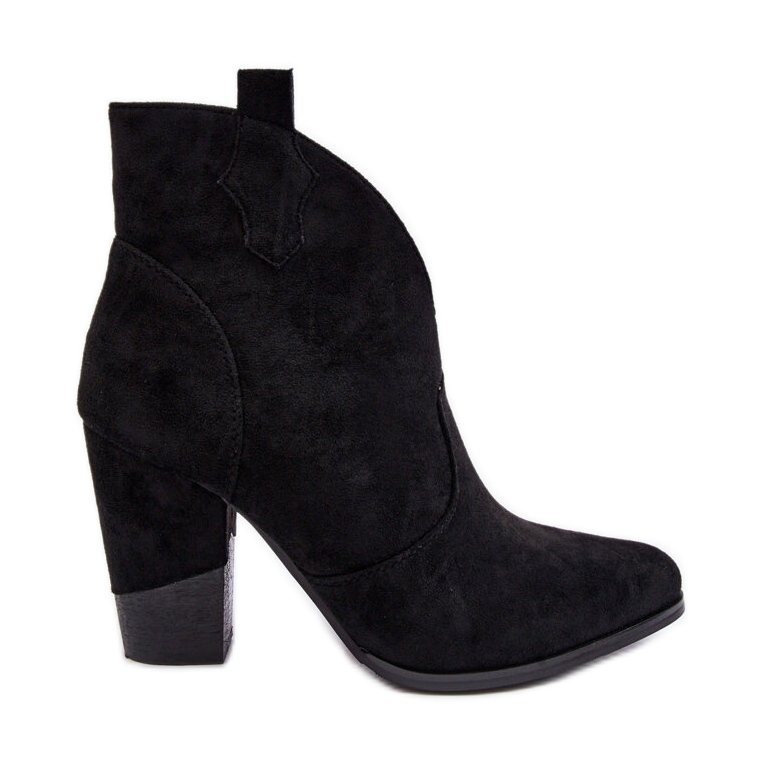 PS1 Semišové kovbojské boty na vysokém podpatku černé koželuhy černá PS1 Semišové kovbojské boty na vysokém podpatku černé koželuhy černá