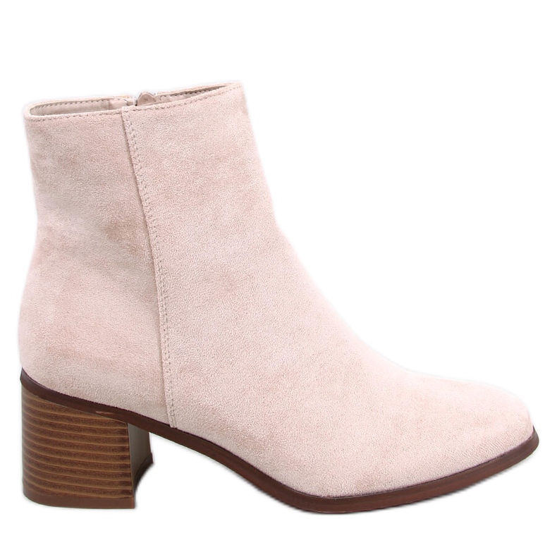 Klasické kotníkové boty Annie Beige na vysokém podpatku béžový Klasické kotníkové boty Annie Beige na vysokém podpatku béžový
